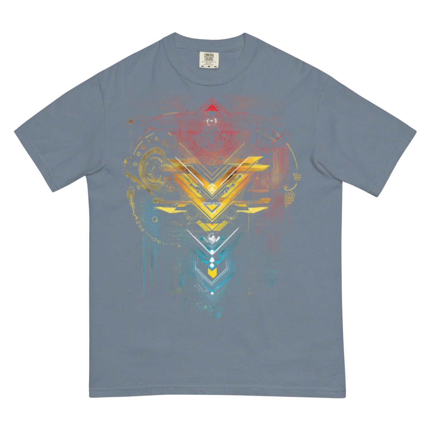 drop1 earth harmonic geometry t-shirt flatlay front view minimal design