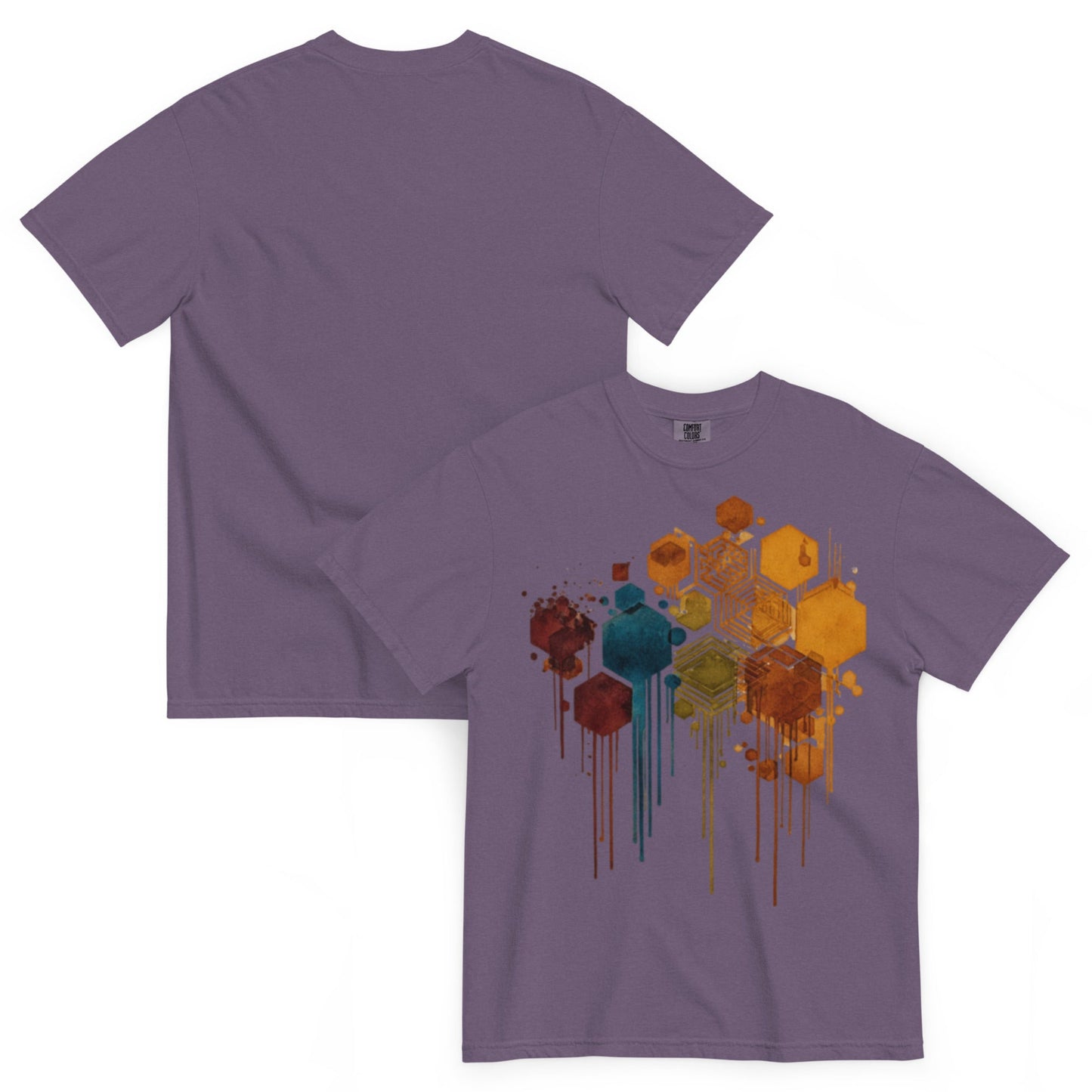 drop1 earth artwear t-shirt flatly back side organic geometry pattern