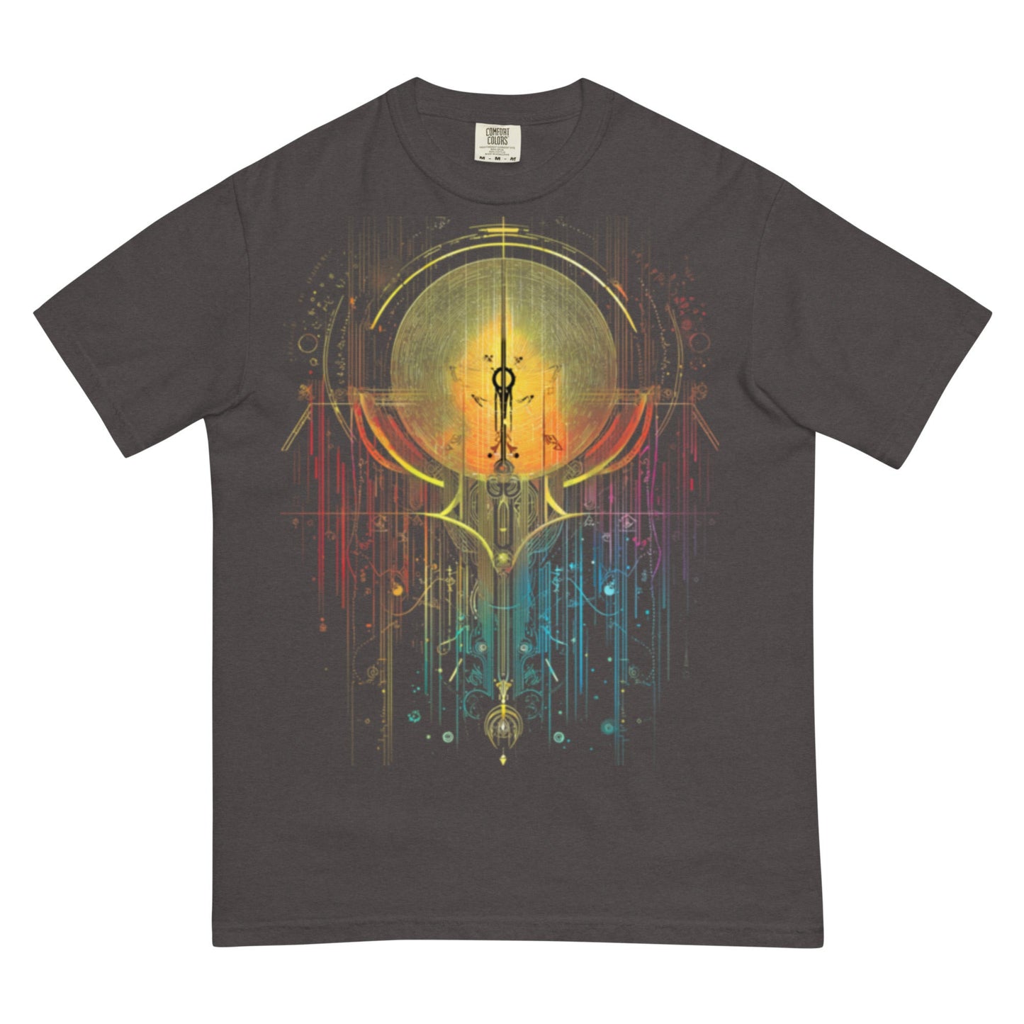 drop1 earth harmonic geometry t-shirt flatlay front view minimal design