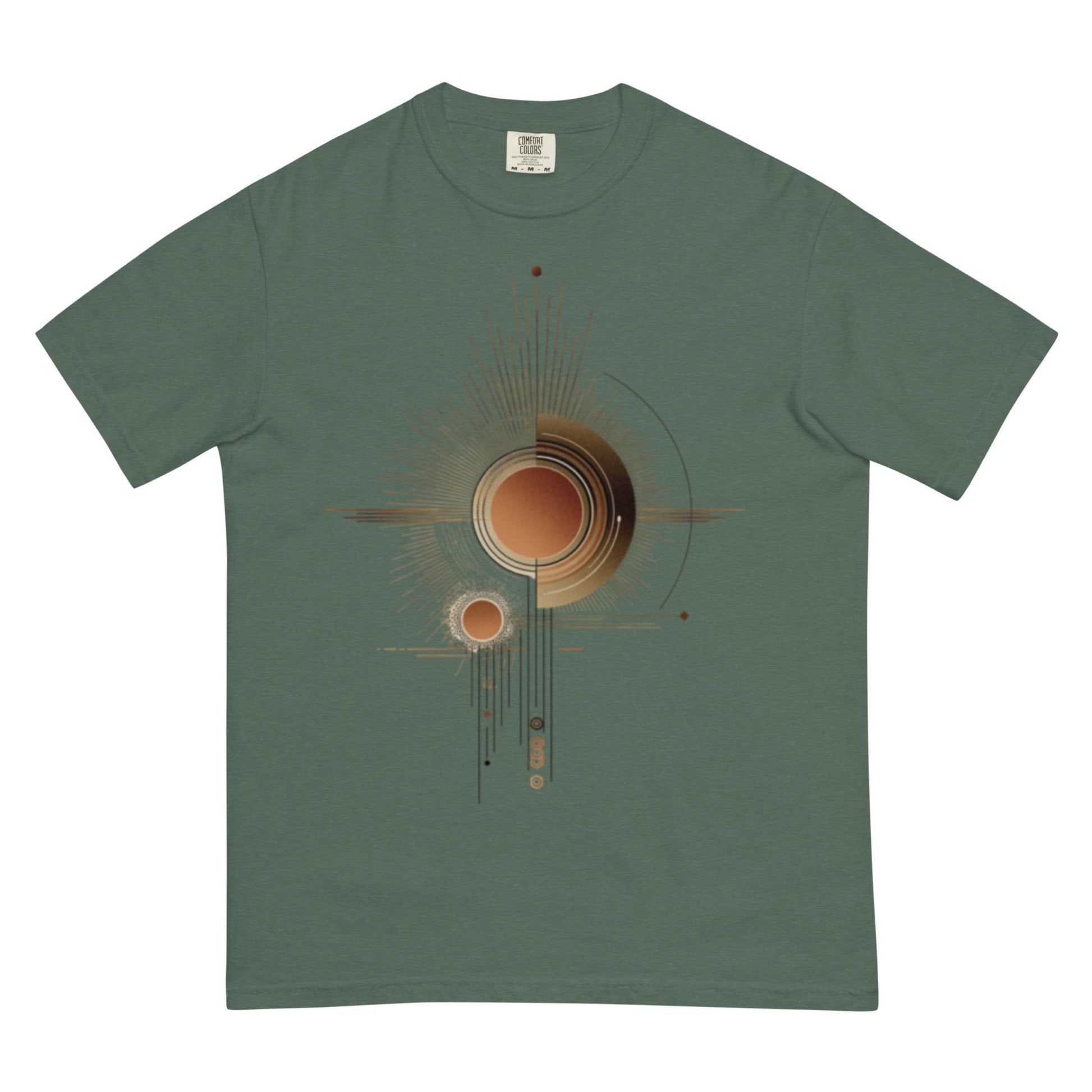 drop1 earth harmonic geometry t-shirt flatlay front view minimal design