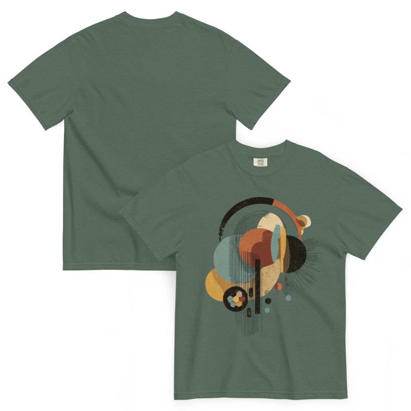 drop1 earth artwear t-shirt flatlay back side minimal geometric design
