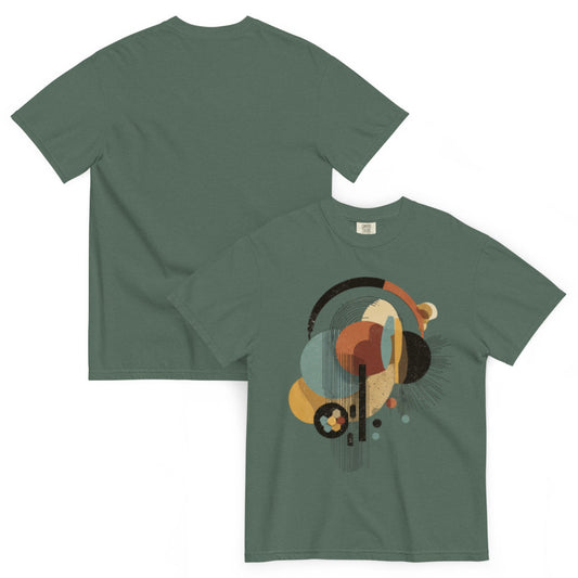 drop1 earth artwear t-shirt flatlay back side minimal geometric design