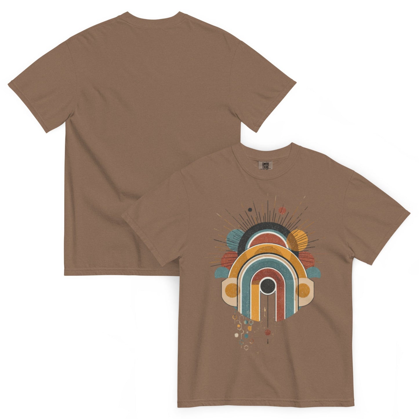 drop1 earth artwear t-shirt flatlay back side organic geometry pattern