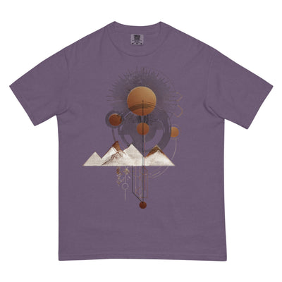 DROP1 EARTH harmonic elemental organic geometry t-shirt flatlay front view