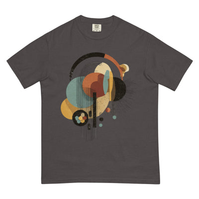 DROP1 EARTH harmonic elemental organic geometry t-shirt flatlay front view.inspired by the harmony between nature and geometry.