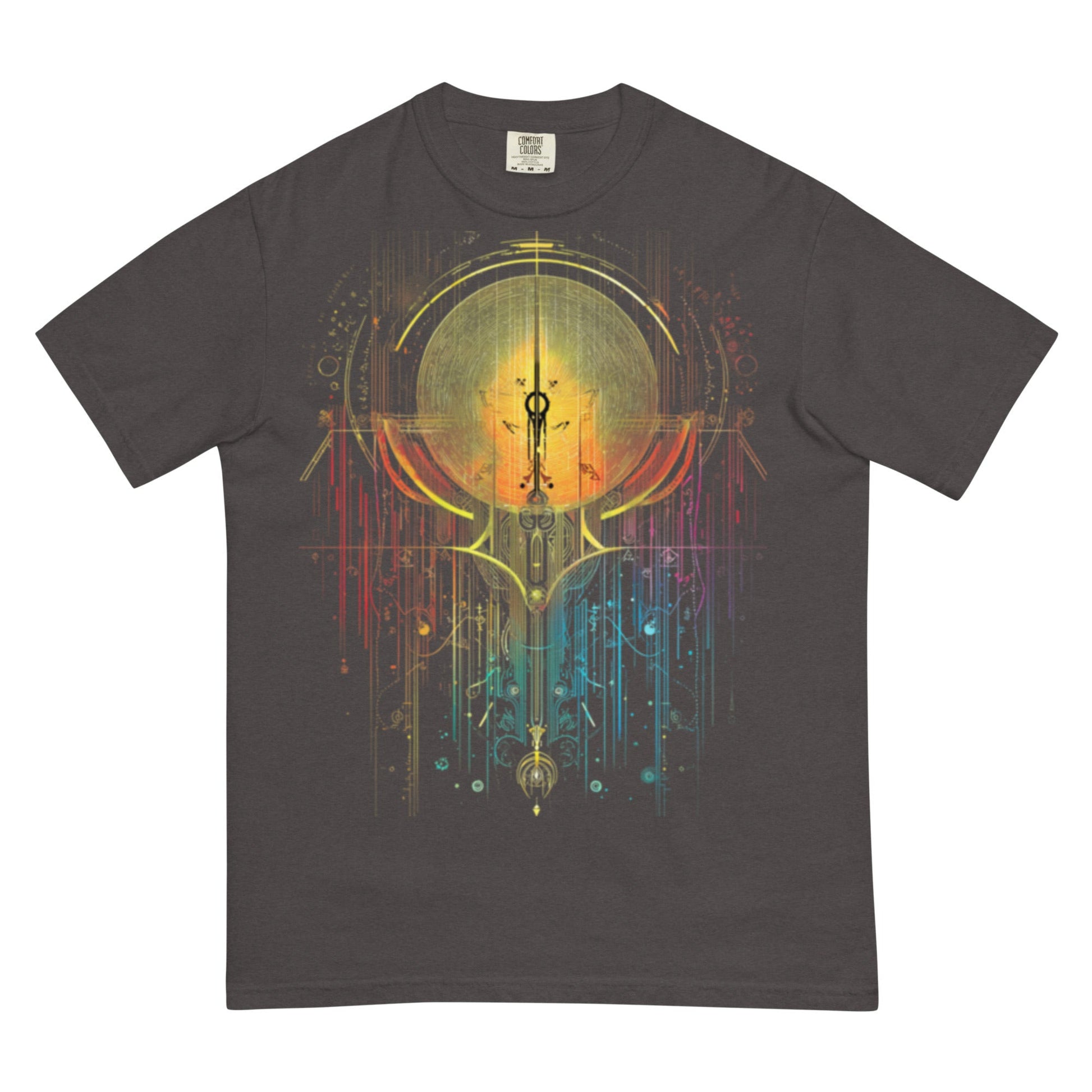 drop1 earth harmonic geometry t-shirt flatlay front view minimal design