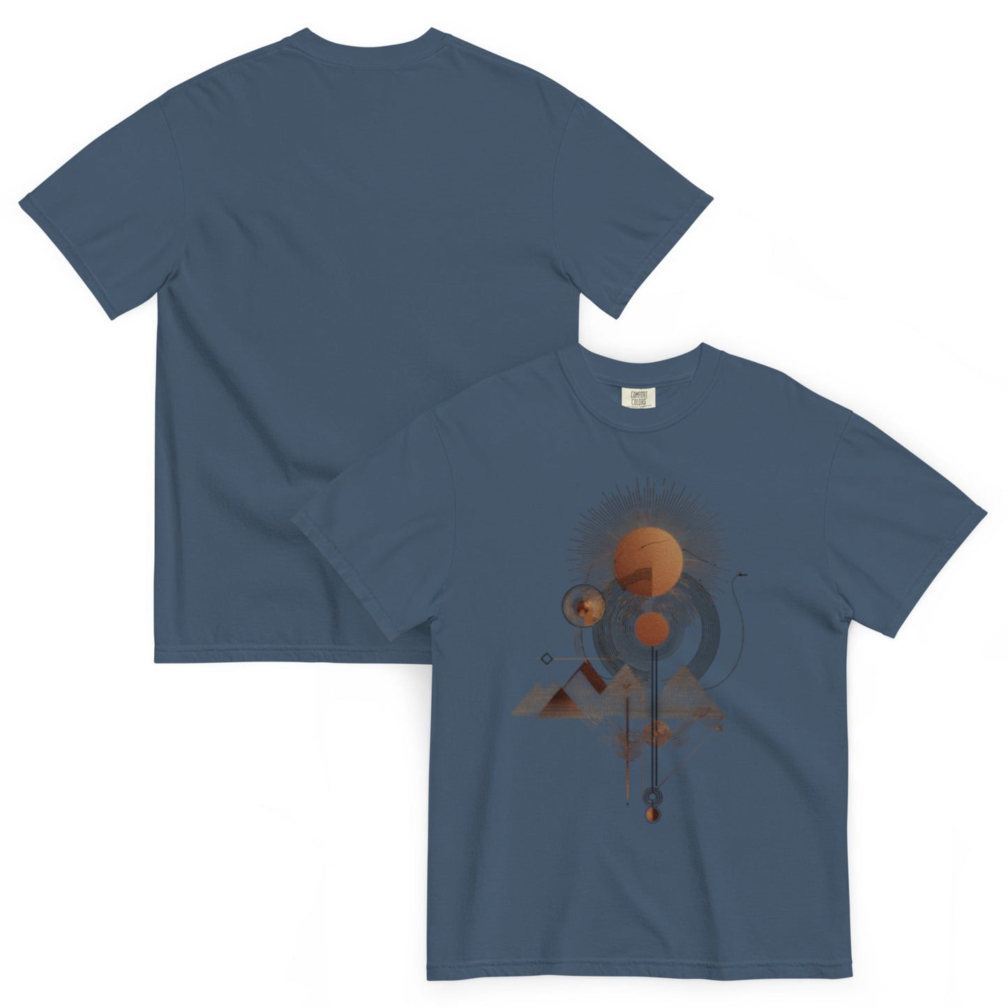 drop1 earth artwear t-shirt flatlay back side organic geometry pattern