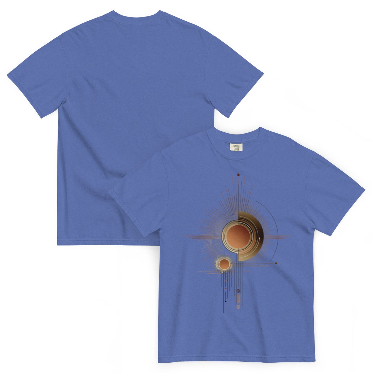 drop1 earth artwear t-shirt flatlay back side organic geometry pattern